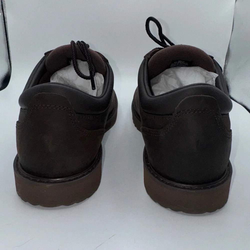 L.L. Bean Stonington Oxford Dress Shoes Round Plain Toe Deepest Brown Men's 10 M
